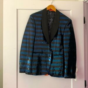 Elegant Black Sequin Blazer